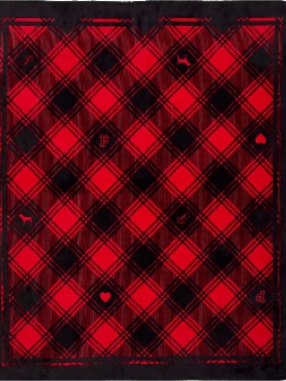 NWT, PINK Victoria’s Secret Red and Black Plaid Super Soft Sherpa-Lined Blanket - Picture 8 of 9